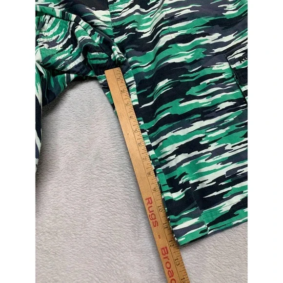 Vintage Reebok X Orchard Street Green‎ Abstract Camo Cargo Shorts Mens L 36 RARE